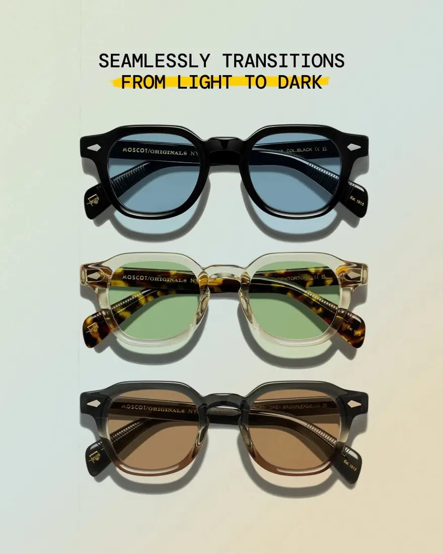 Moscot, verres qui passent du clair au foncé