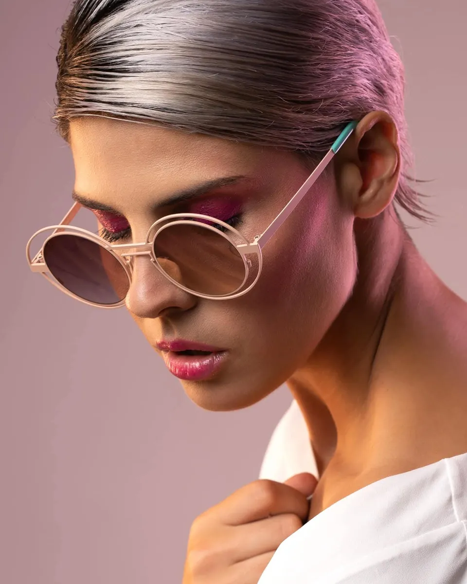 Sabine Be, solaire ronde, rose poudré
