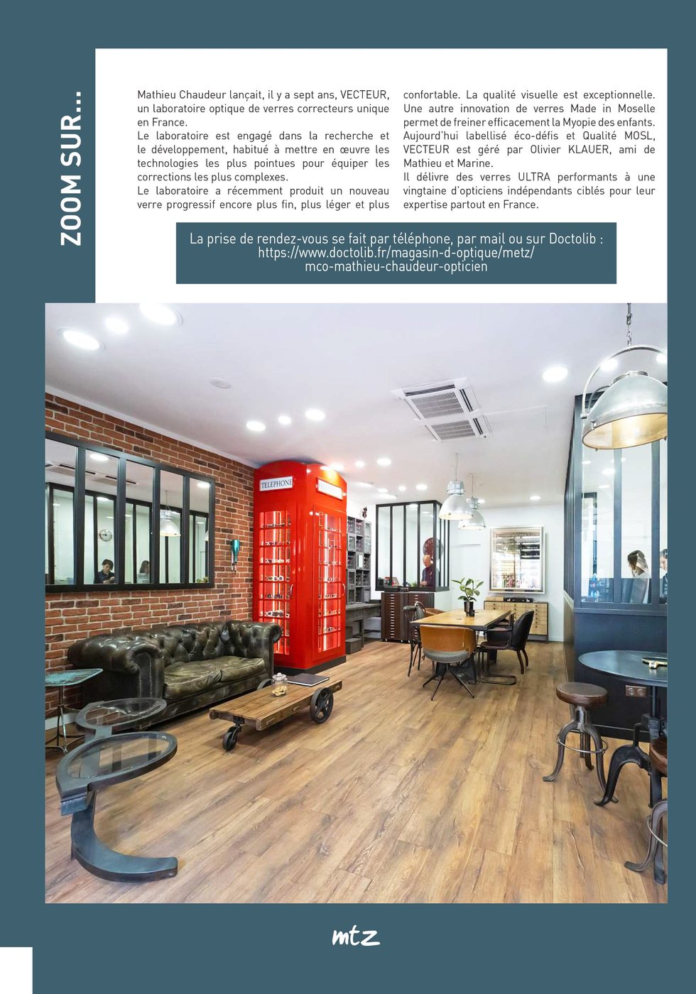 MTZ, page 3 : le Laboratoire Vecteur et la boutique MCO
